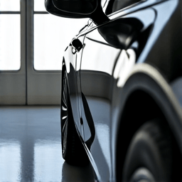 Technician applying XPEL paint protection film to the front bumper of a high-end vehicle.