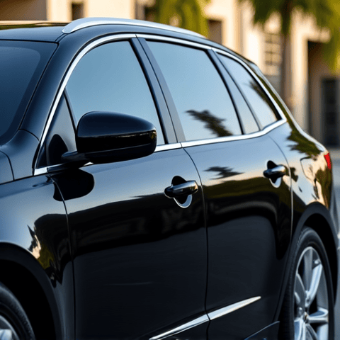 Luxury Sedan UV Protection Coating in Santa Clarita. High-end sedan receiving a professional UV protection coating installation at Autograff Mobile Tint
