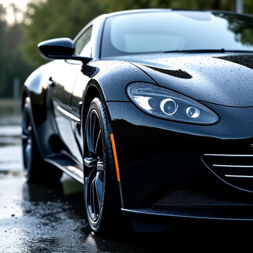 Luxury car showcasing the hydrophobic effect of XPEL FUSION PLUS