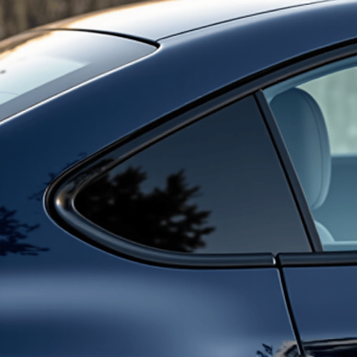 Skilled technician applying automotive window tint