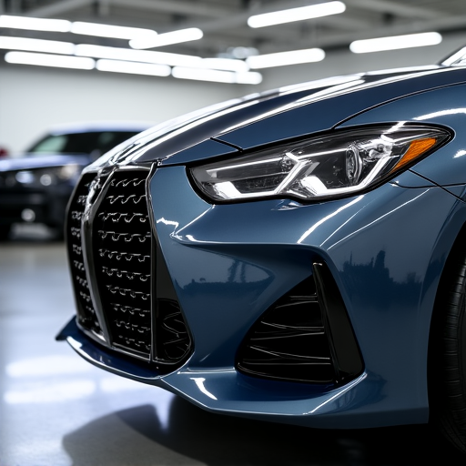 XPEL PPF on a luxury vehicle's front bumper in Santa Clarita. Highlighting seamless clear bra installation on complex curves, providing superior protection against road debris.